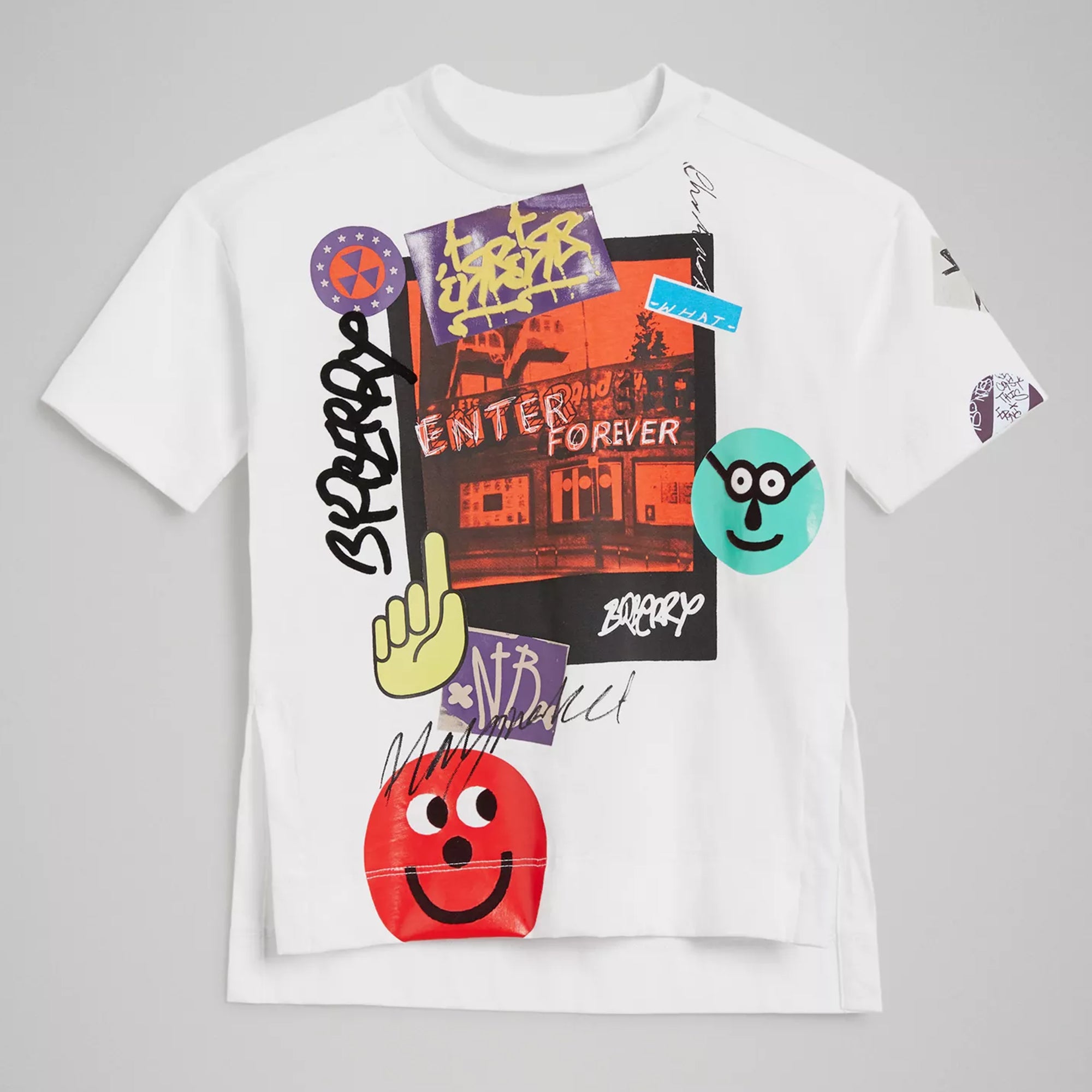 Girls White Cotton T-shirt