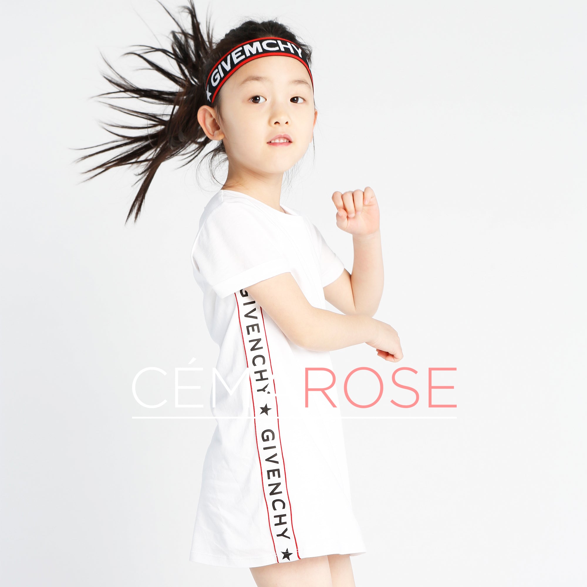 Girls White Logo Cotton Dress