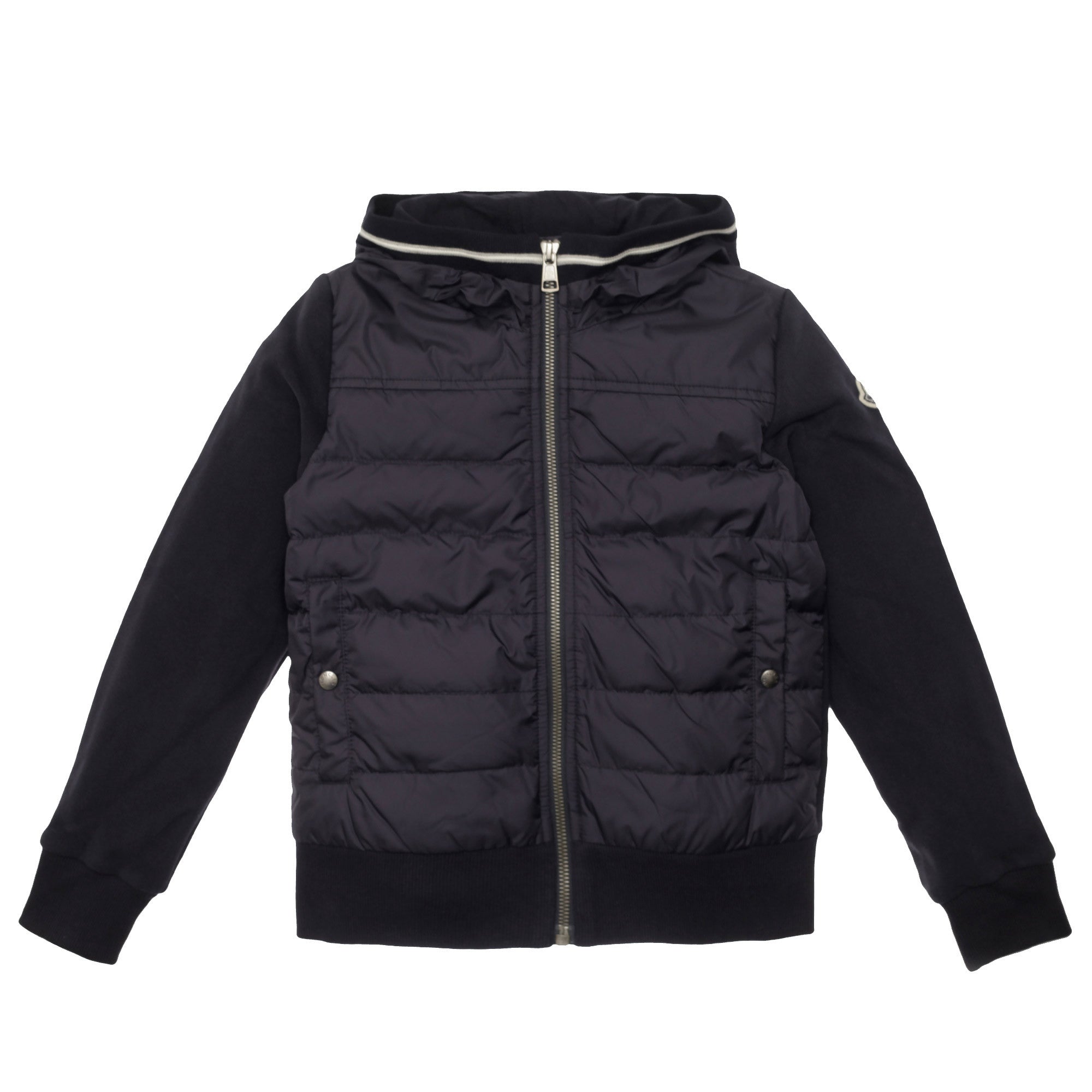 Girls Navy Blue Knitted Hooded Cardigan - CÉMAROSE | Children's Fashion Store - 2