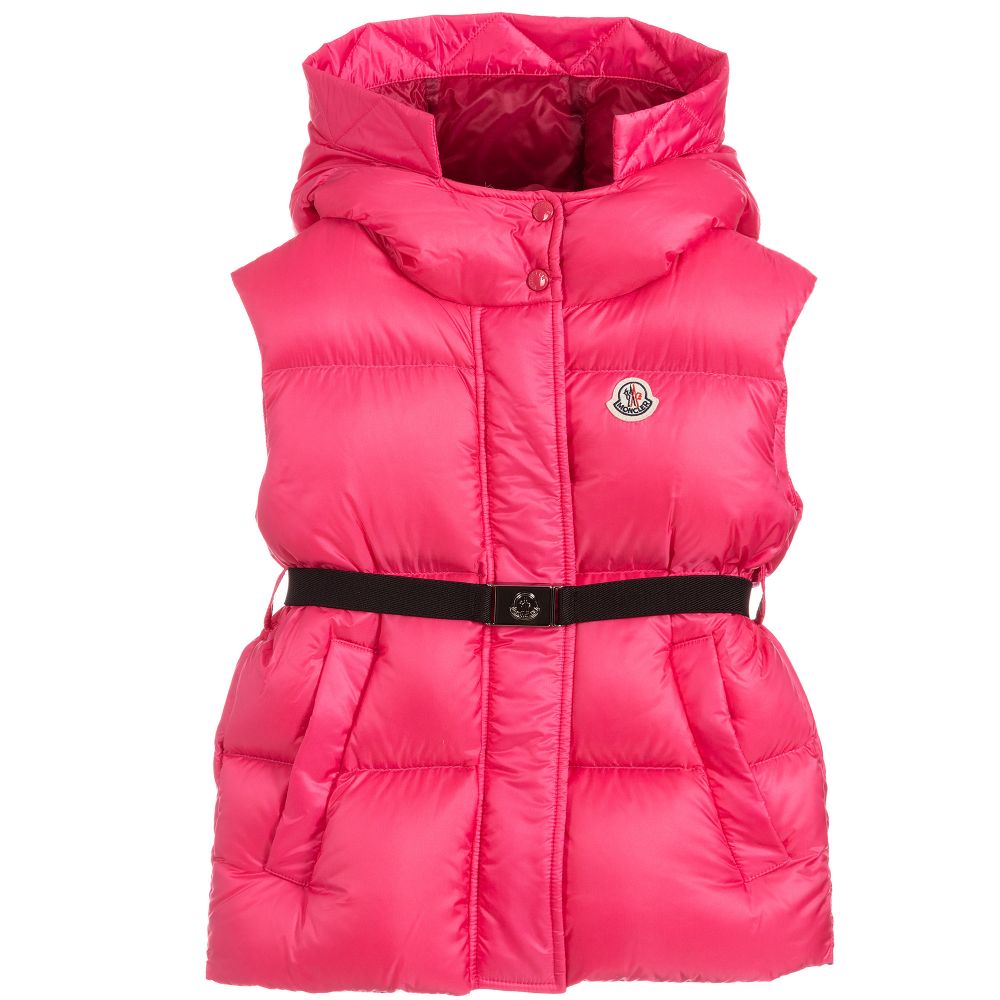 Girls Pink Padded Down Gilet