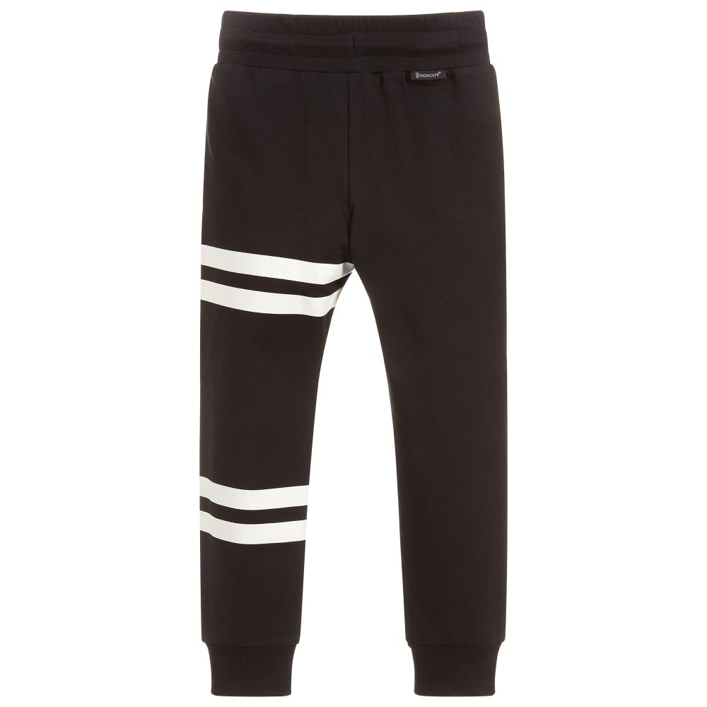 Girls Black Logo Cotton Trousers