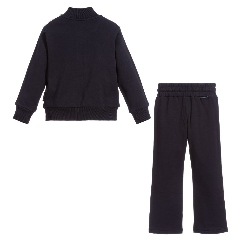 Girls Blue Logo Cotton Tracksuit