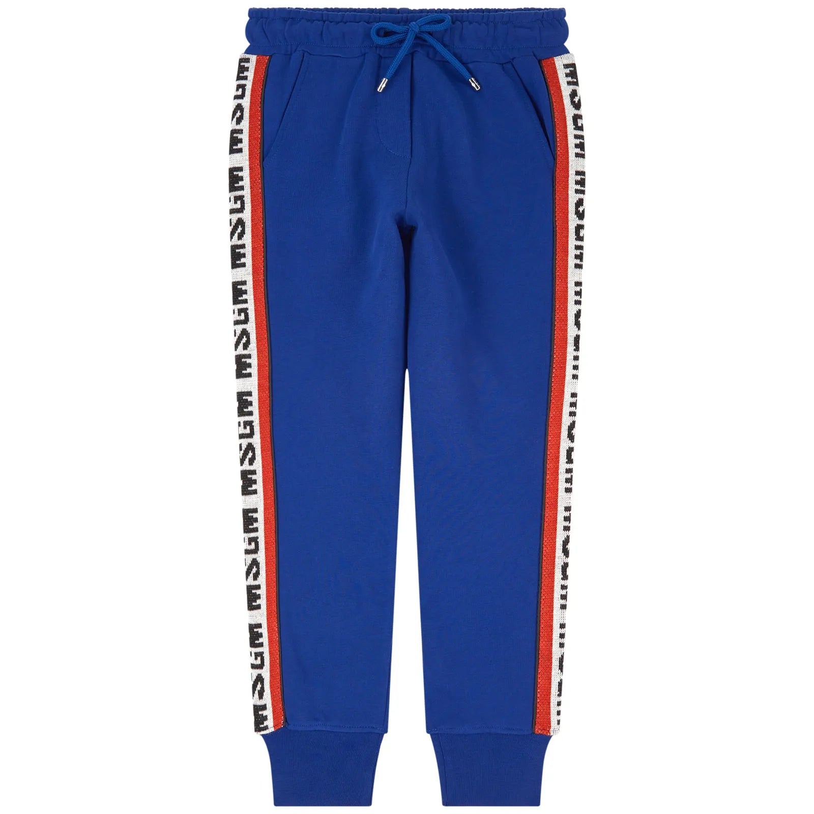 Boys Blue Logo Cotton Trousers