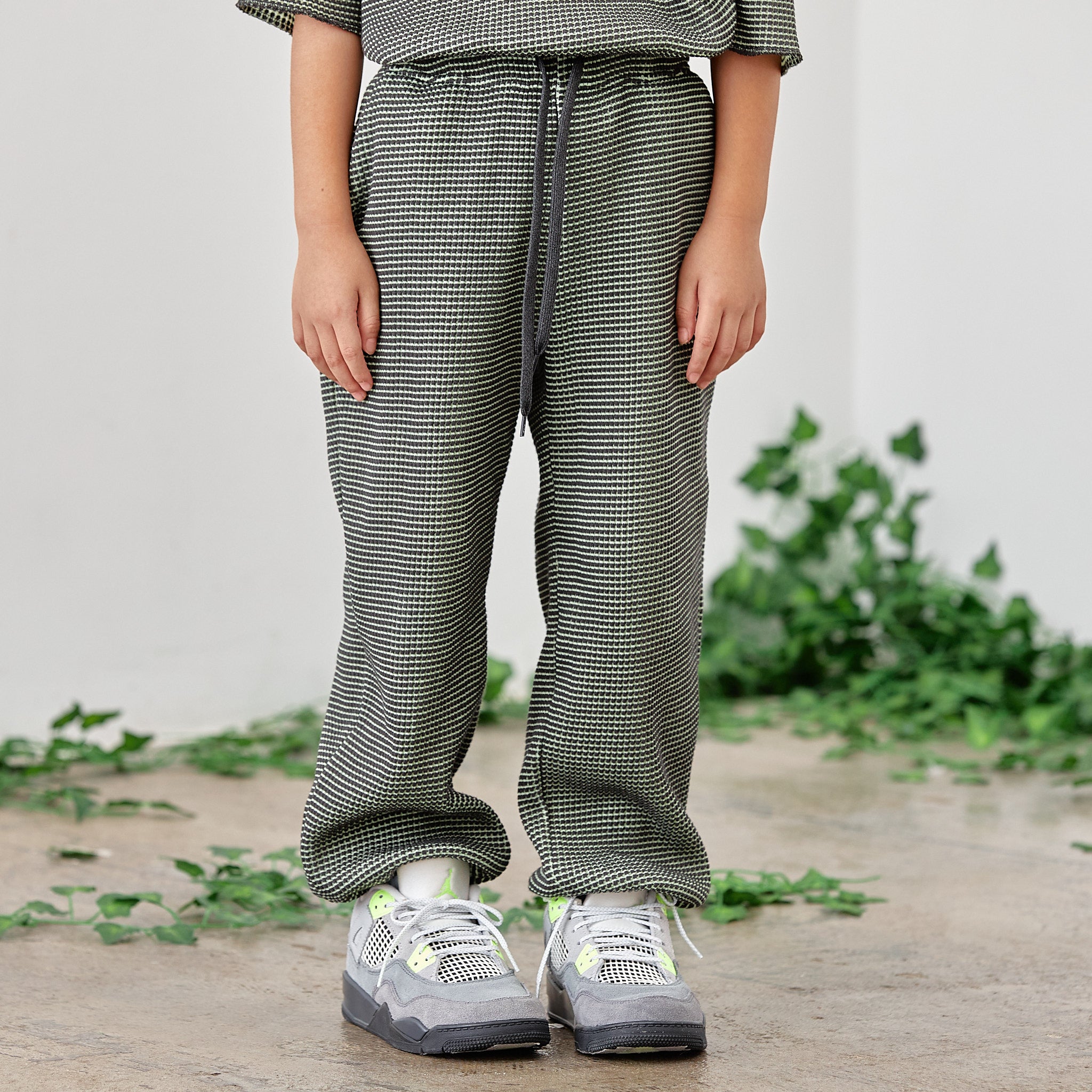 Boys & Girls Charcoal Check Trousers