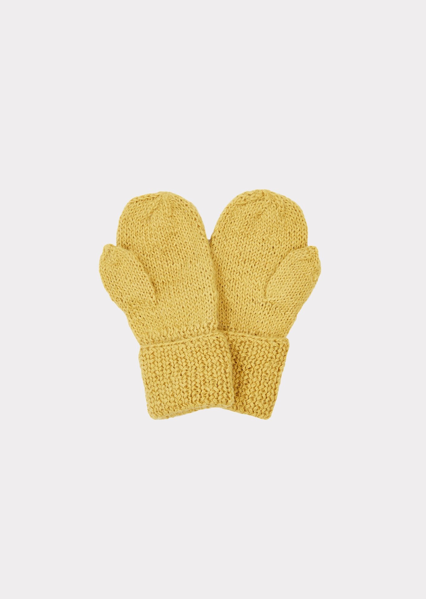 Girls Yellow Alpaca Gloves