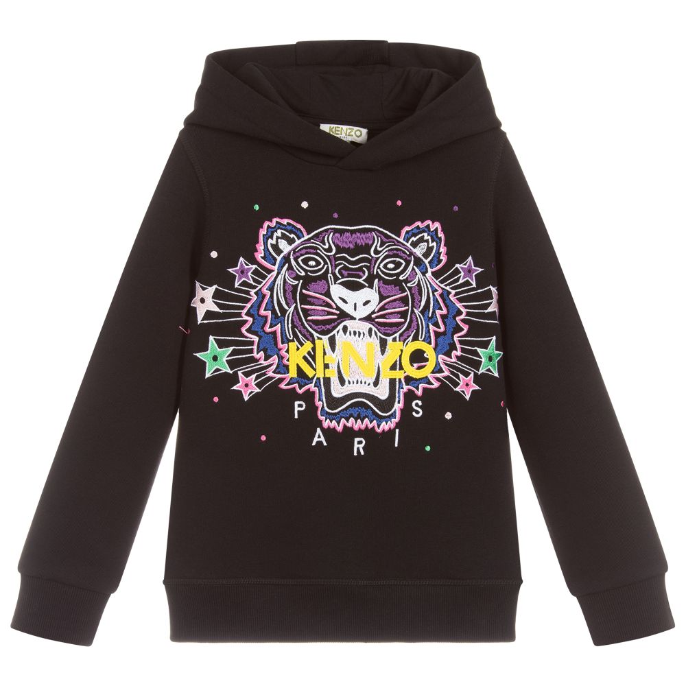 Girls Black Tiger Cotton Sweatshirt