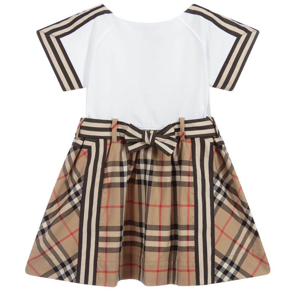 Baby Girls Archive Beige Cotton Dress