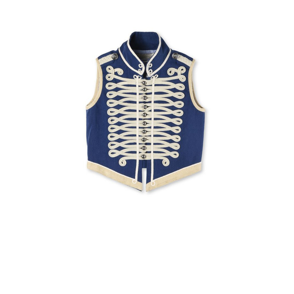 Boys Blue Knot Trims Vest - CÉMAROSE | Children's Fashion Store - 1
