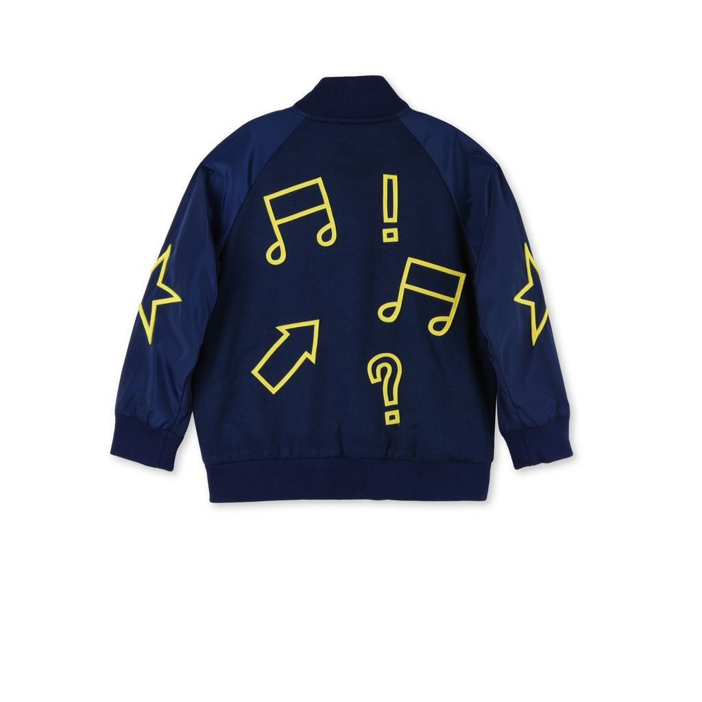 Boys Blue Musical Notes Print Jacket