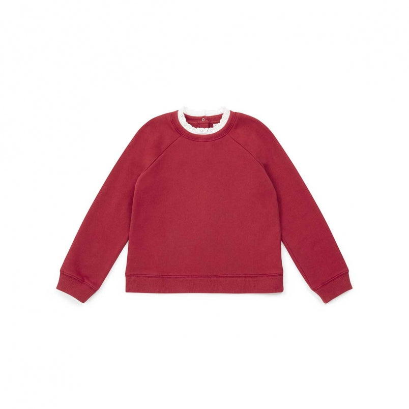 Girls Red Cotton Sweater