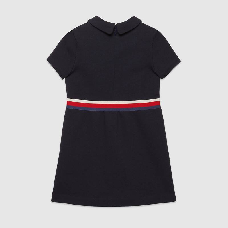 Girls Blue Bow Cotton Dress