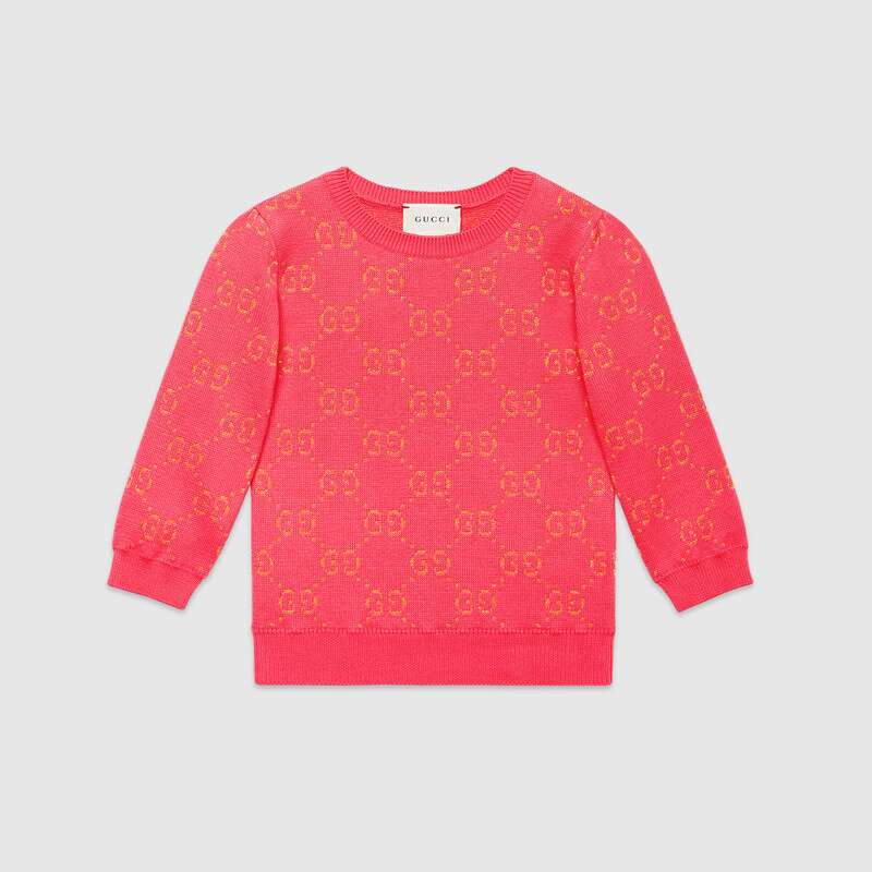 Girls Pink GG Cotton Sweater