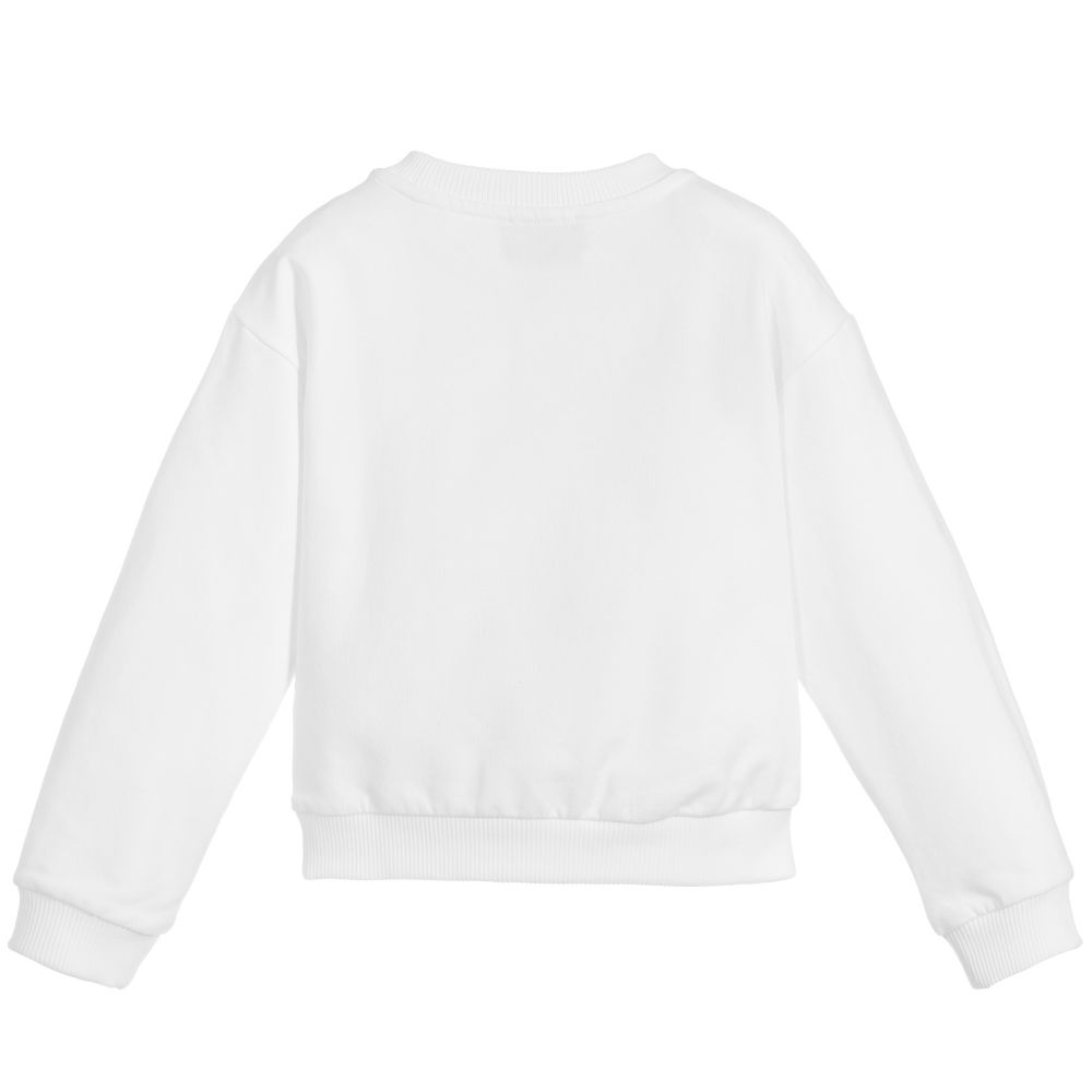 Gilrs White Logo Cotton Sweater