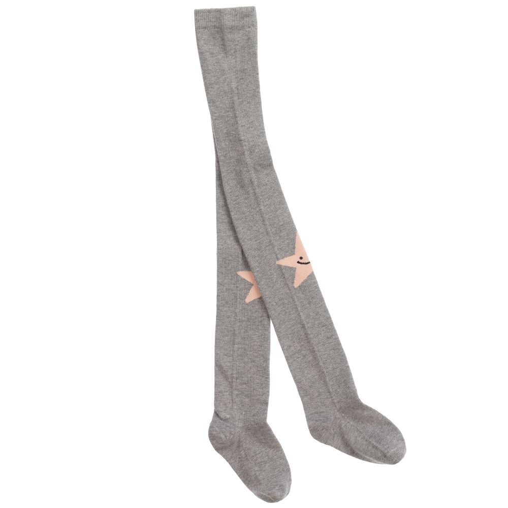 Girls Grey Cotton Tights