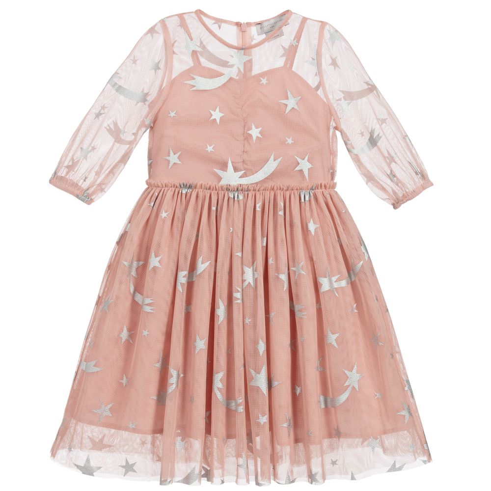 Pink & Silver Star Tulle Dress