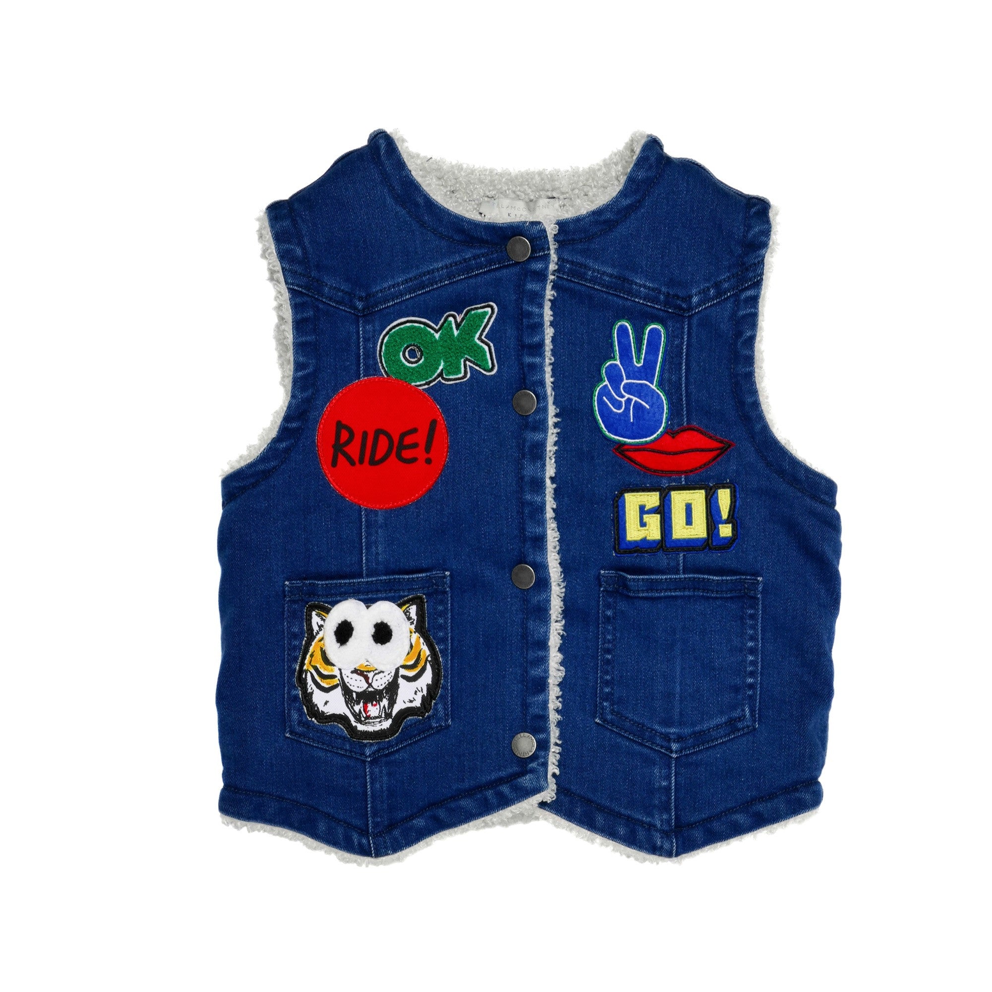 Girls Dark Sky Blue Embroidered Trims 'Royce' Gilet - CÉMAROSE | Children's Fashion Store