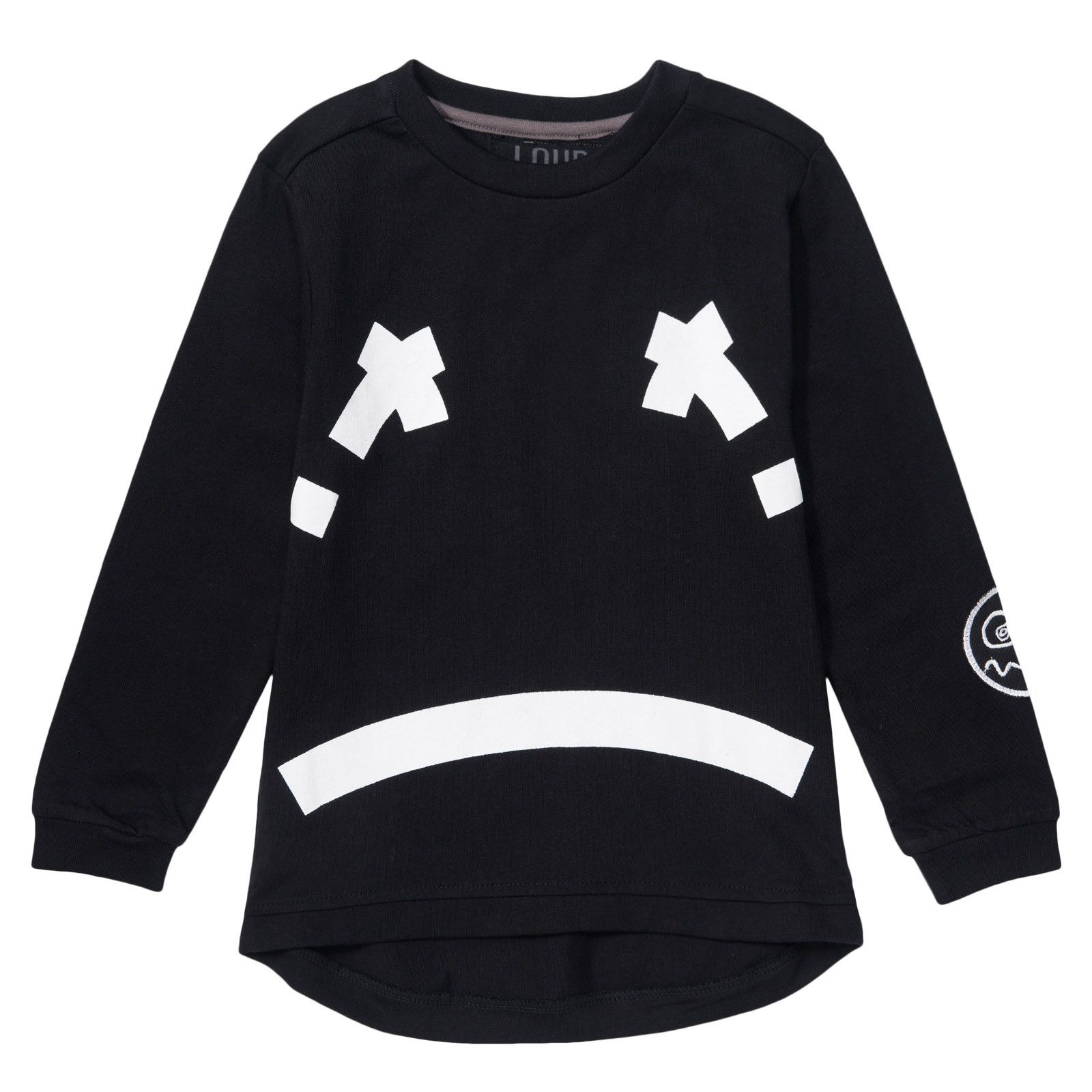 Boys&Girls Black T-Shirt With White Printed X Tears Face - CÉMAROSE | Children's Fashion Store - 1