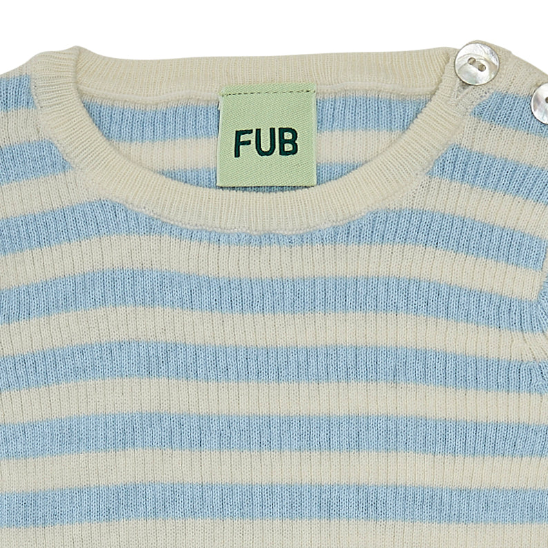 Baby Boys & Girls Light Blue Stripes Cotton Babysuit