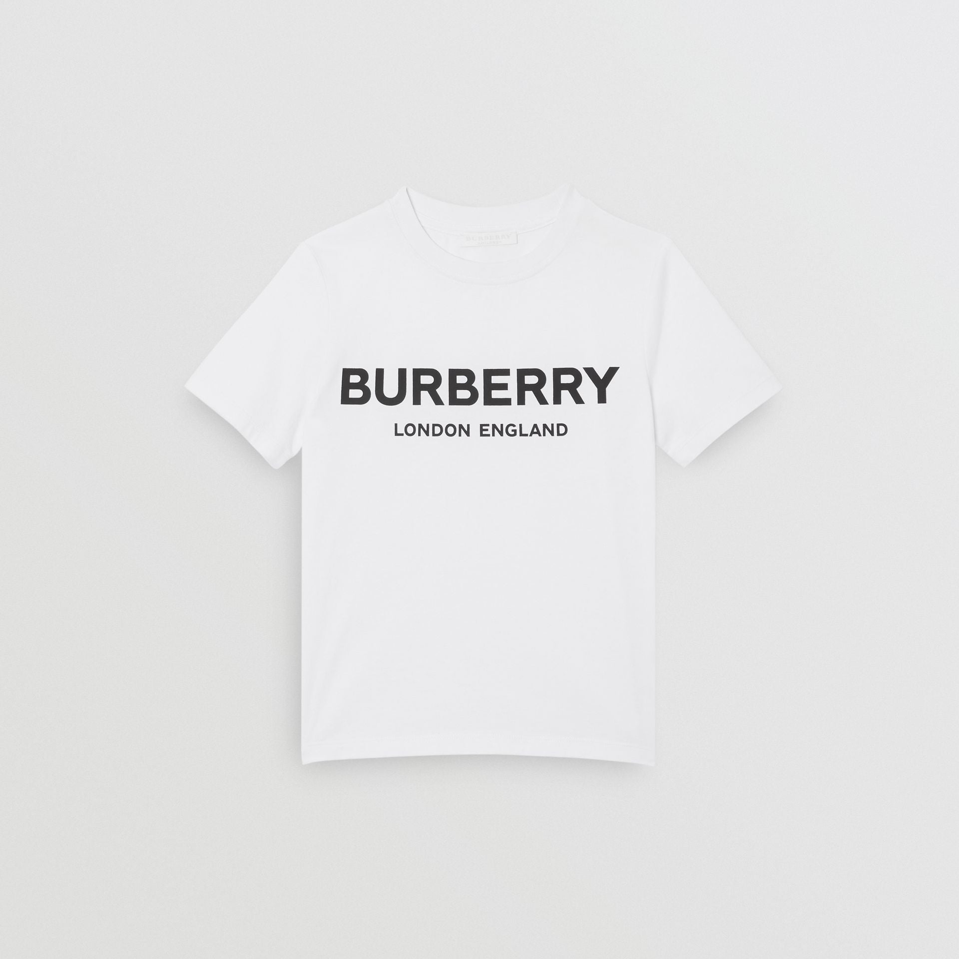 Girls White Logo Cotton T-shirt