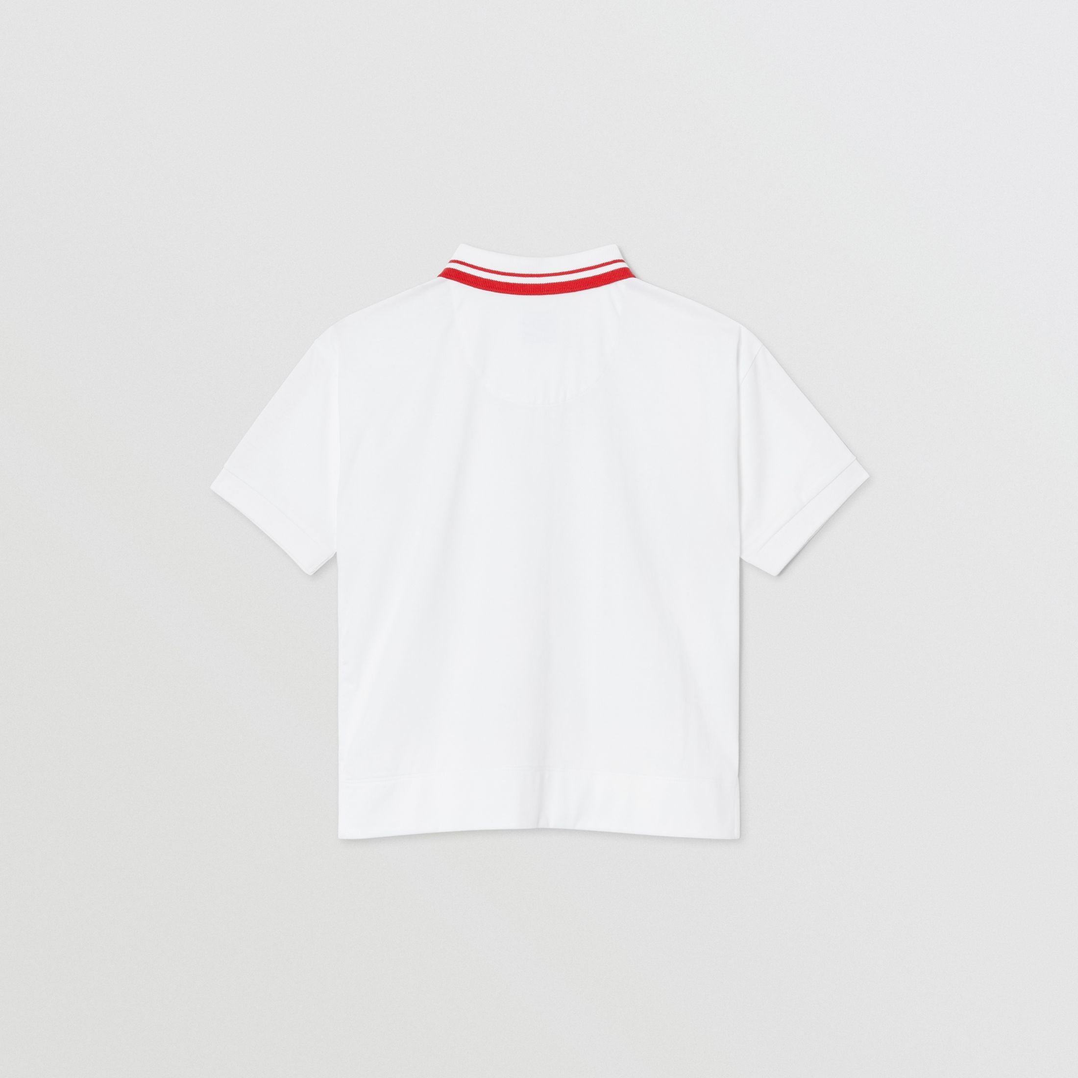 Boys White Cotton Polo Shirt