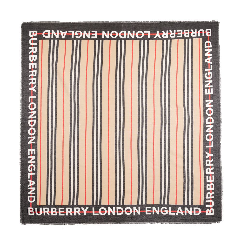 Boys & Girls Beige Striped Cotton Scarve(65cm)