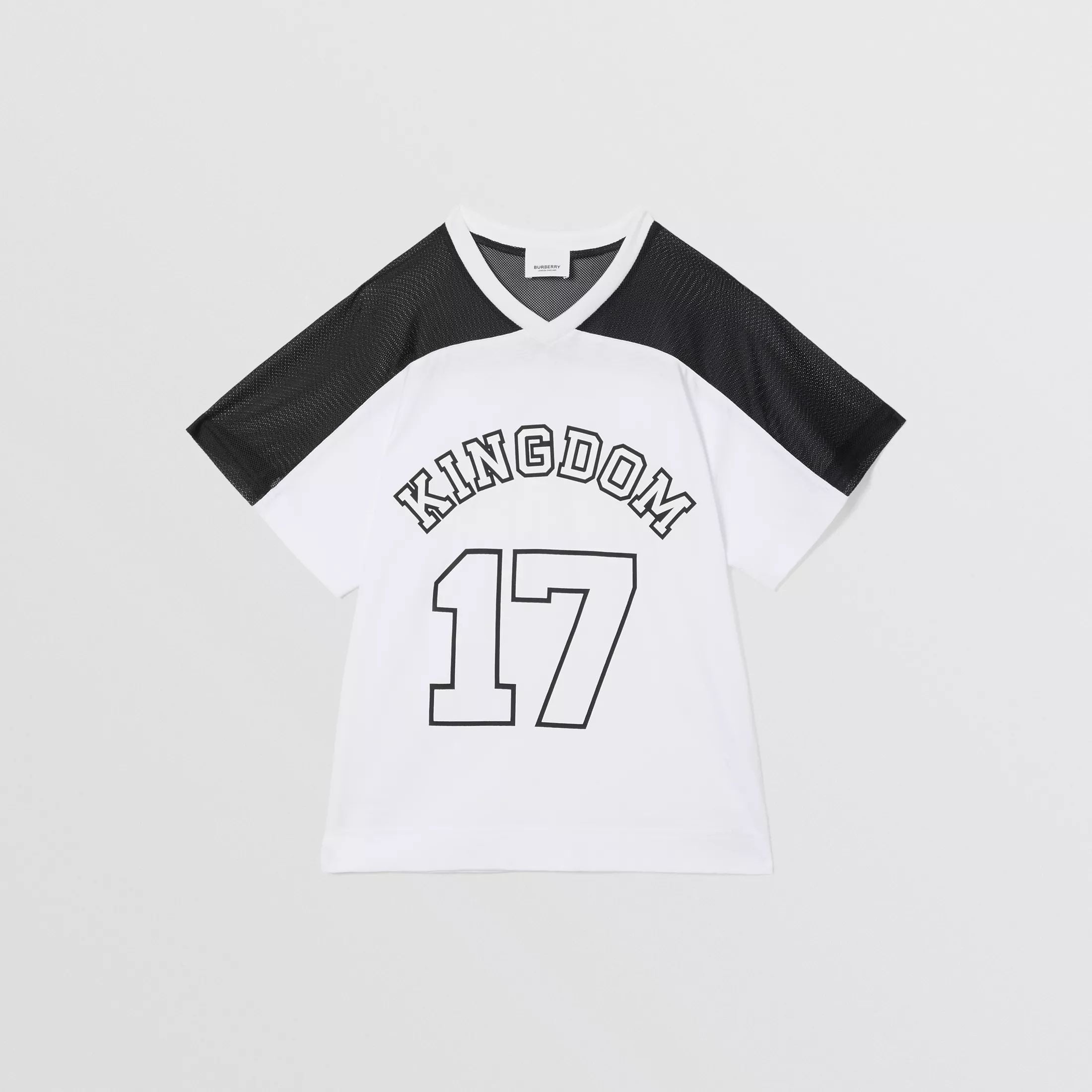 Girls Black & White Logo Cotton T-shirt