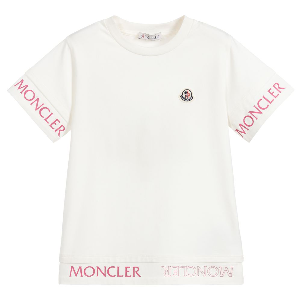 Girls White Cotton T-shirt