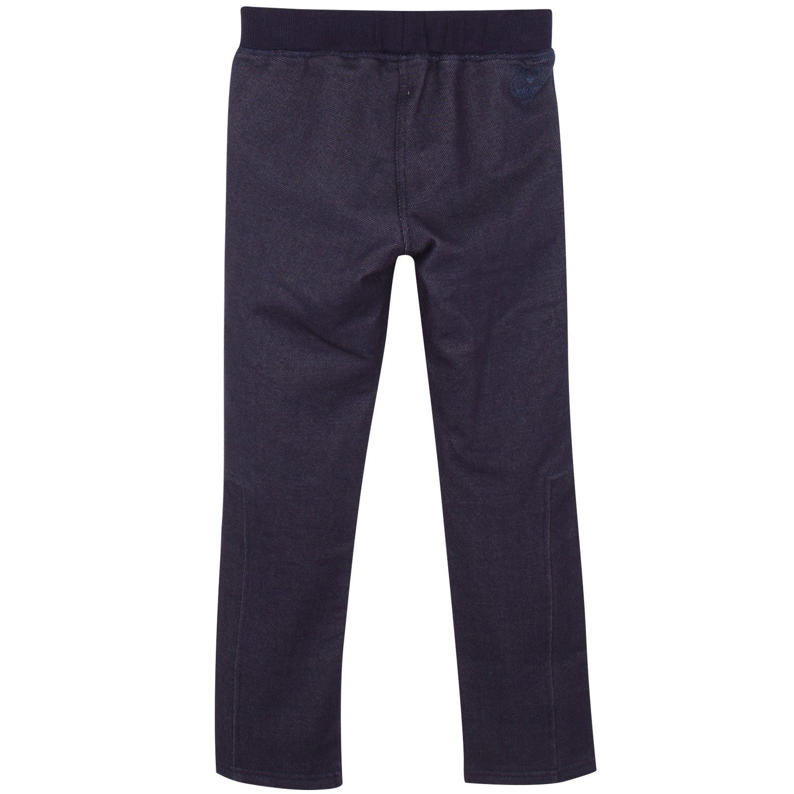Boys&Girls Navy Blue Tiger Embroidered Demin Trousers With Ribbon Tie - CÉMAROSE | Children's Fashion Store - 2