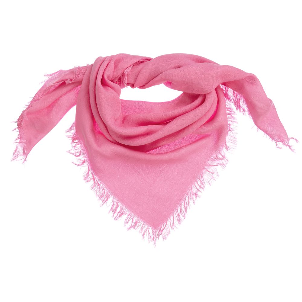 Girls Pink GG Logo Cotton Scarf (93cm)