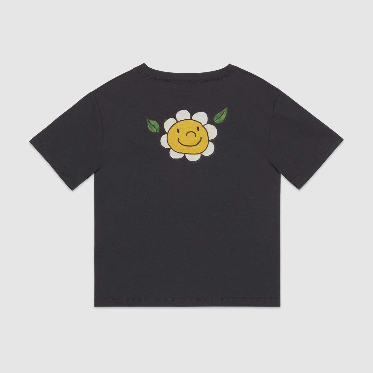 Girls Dark Grey Logo Cotton T-shirt