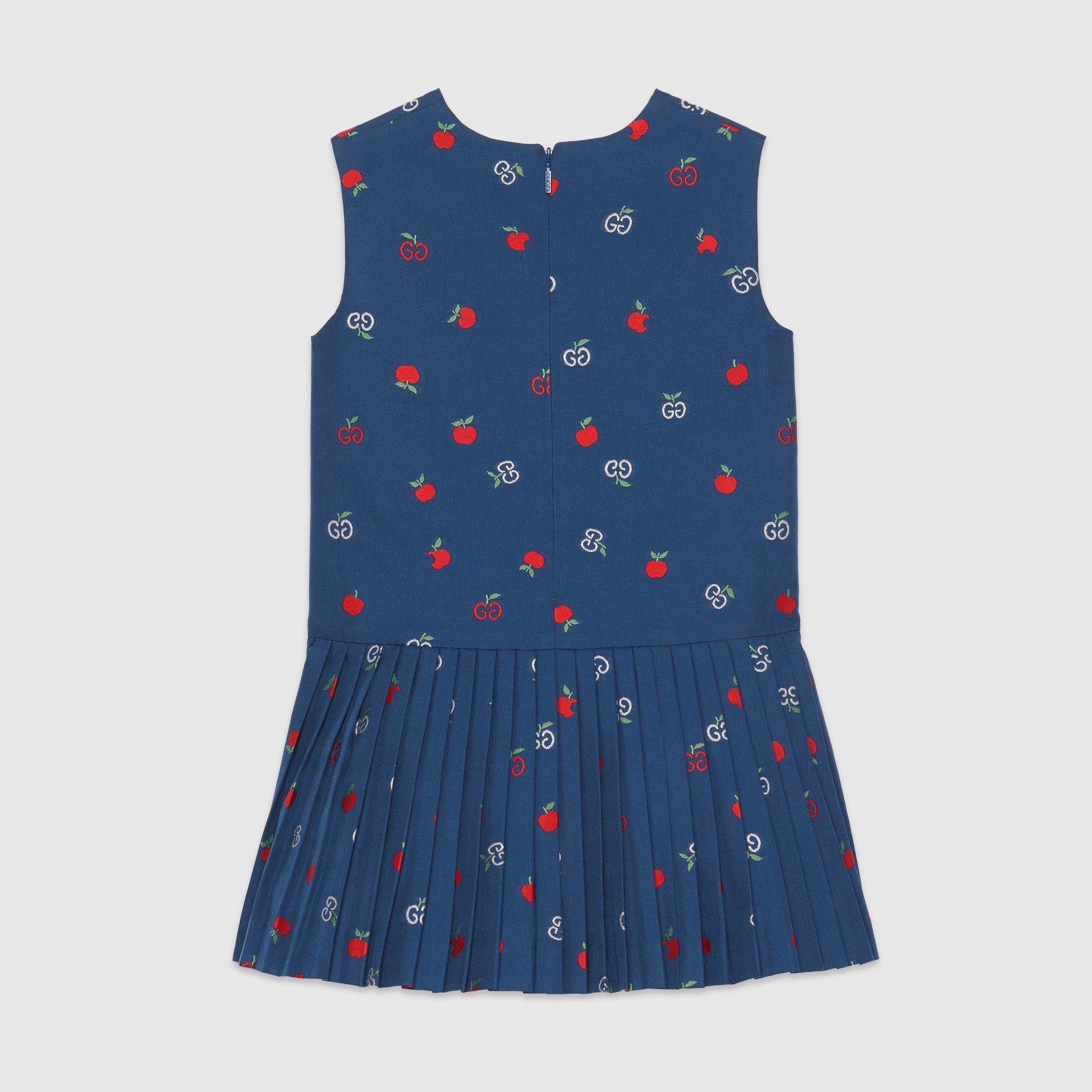 Girls Blue & Red Cotton Dress