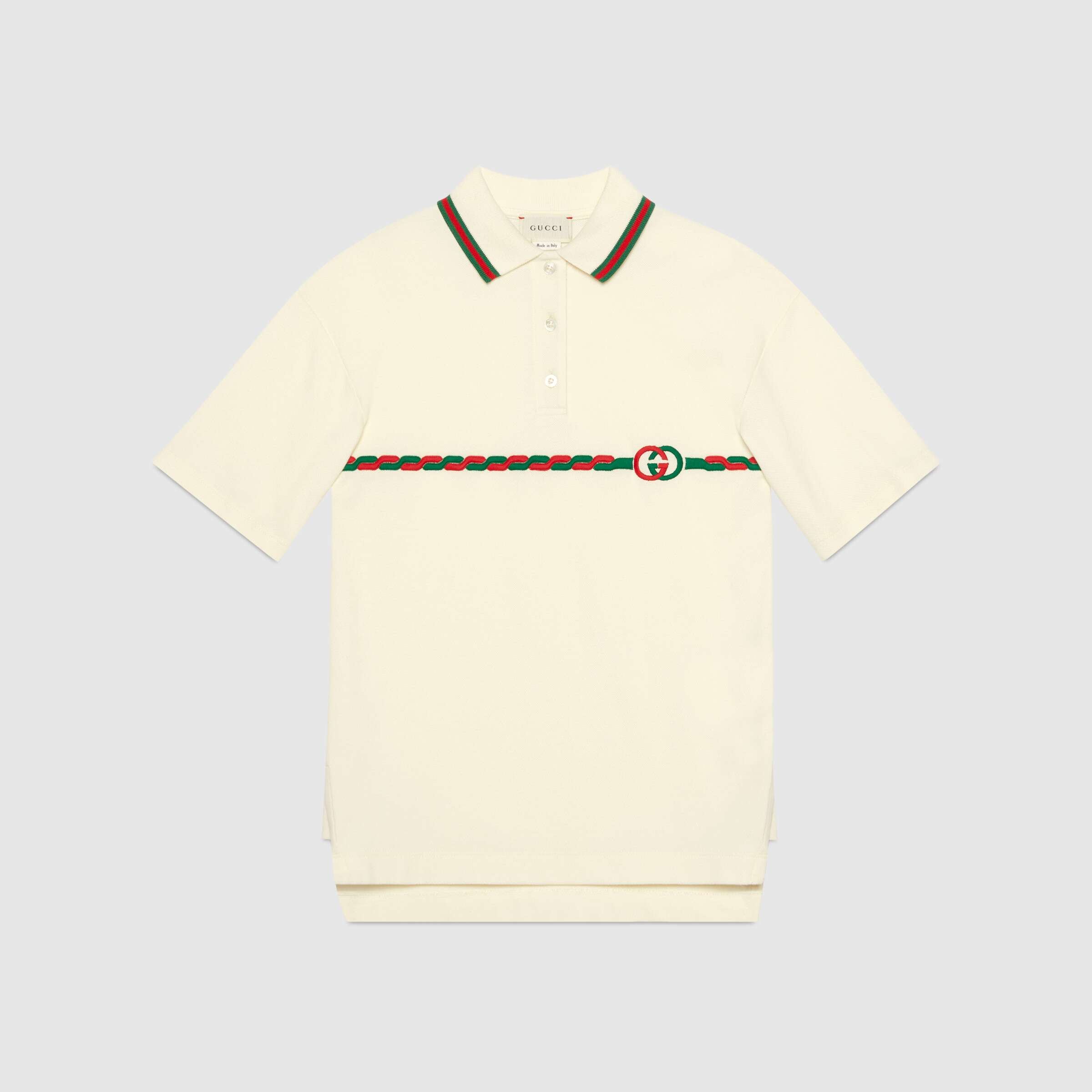 Girls Ivory Logo Cotton Polo Dress