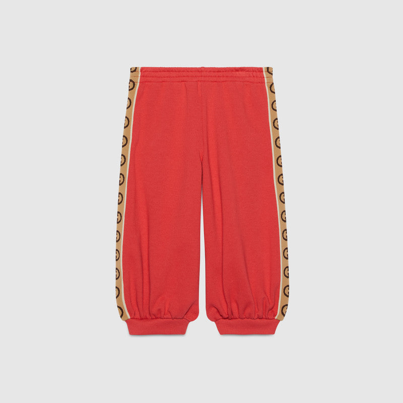 Girls Red Logo Cotton Trousers