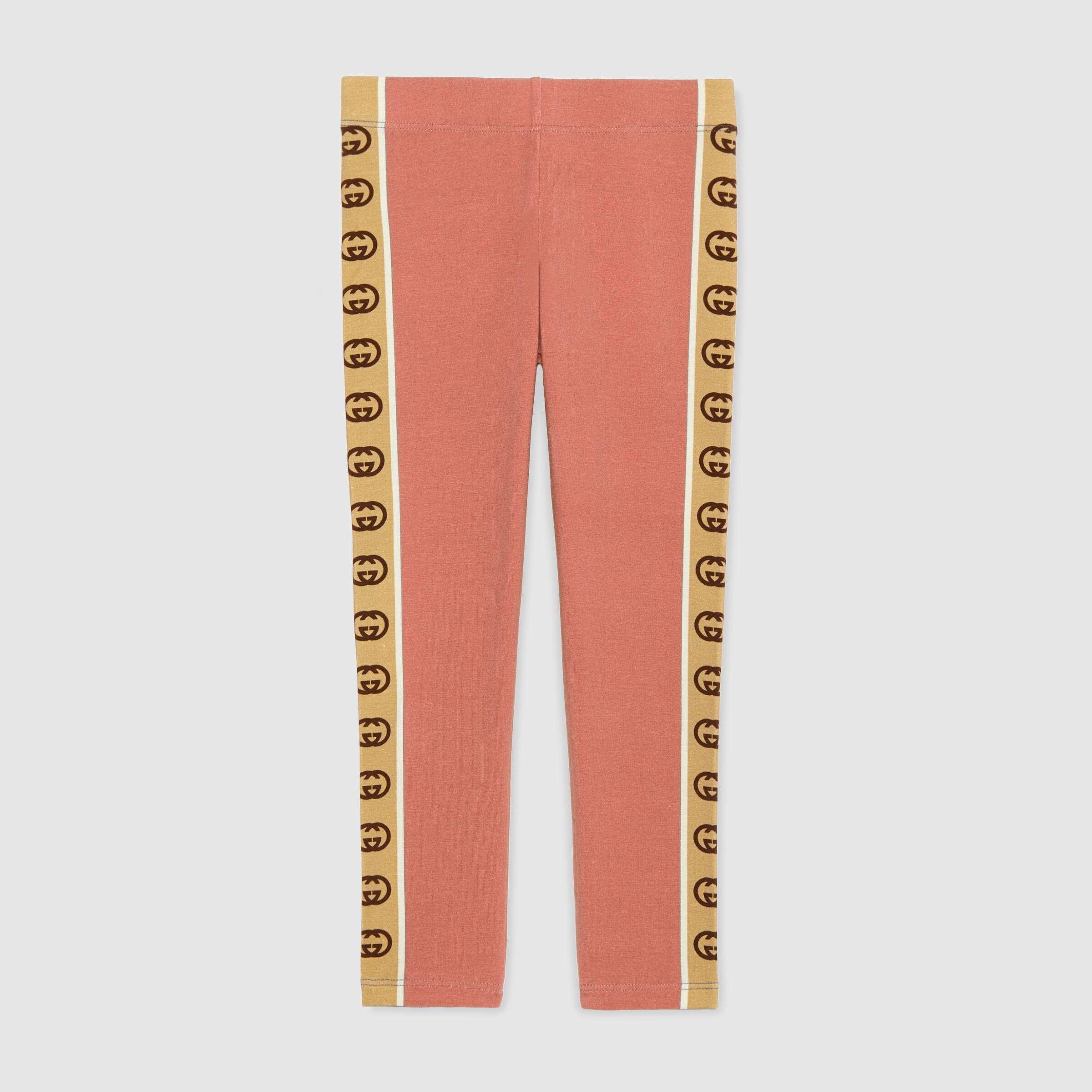 Girls Pink Logo Cotton Leggings
