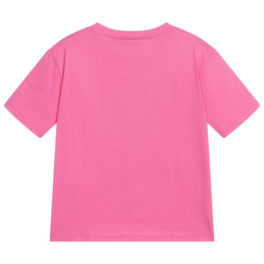 Girls Pink Logo Cotton T-shirt