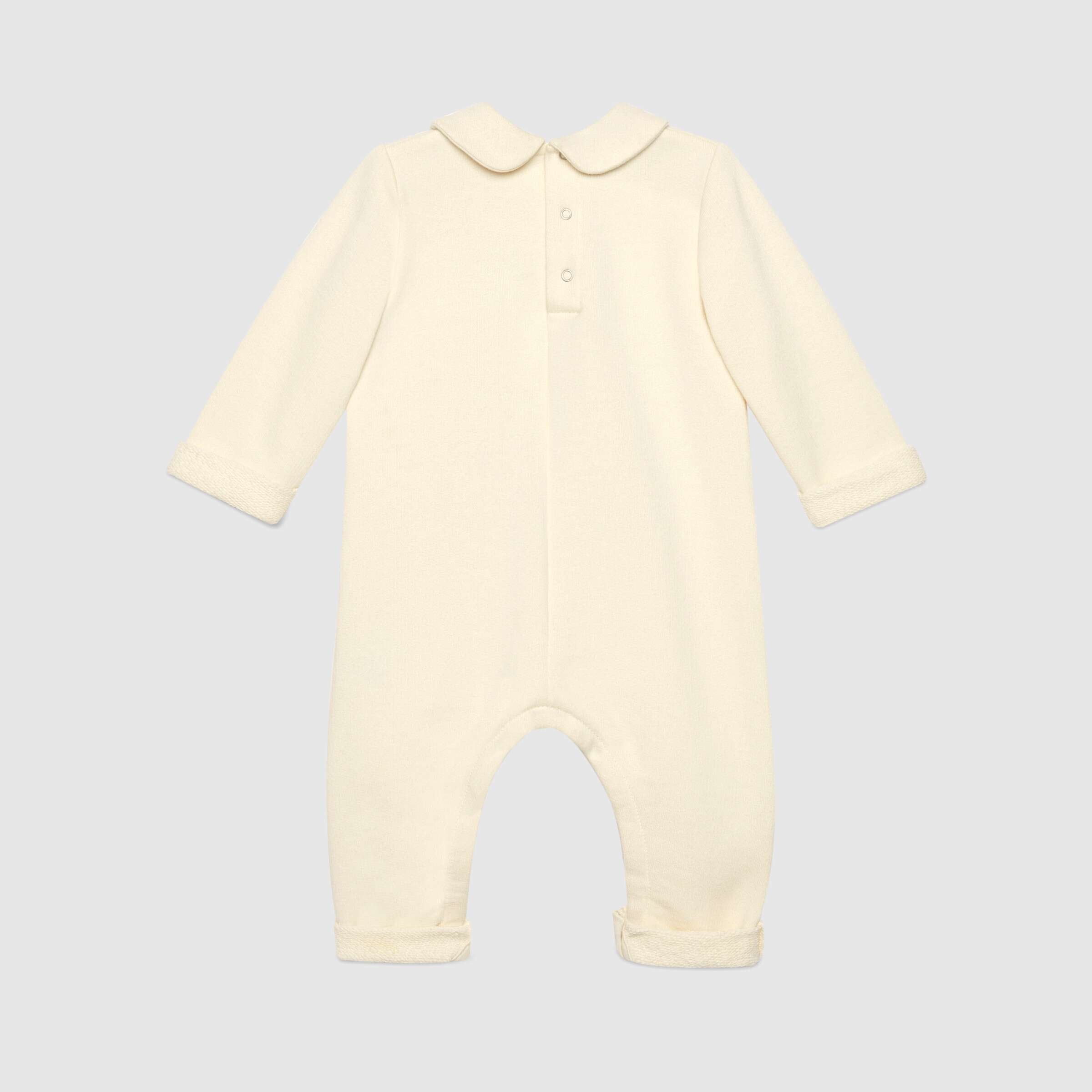 Baby Girls White Logo Cotton Babysuit