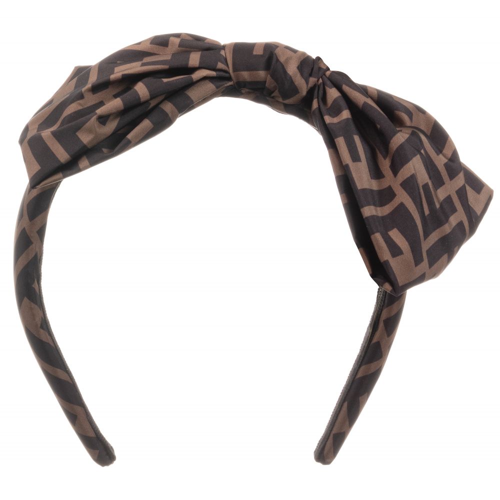 Girls Brown FF Bow Hairband