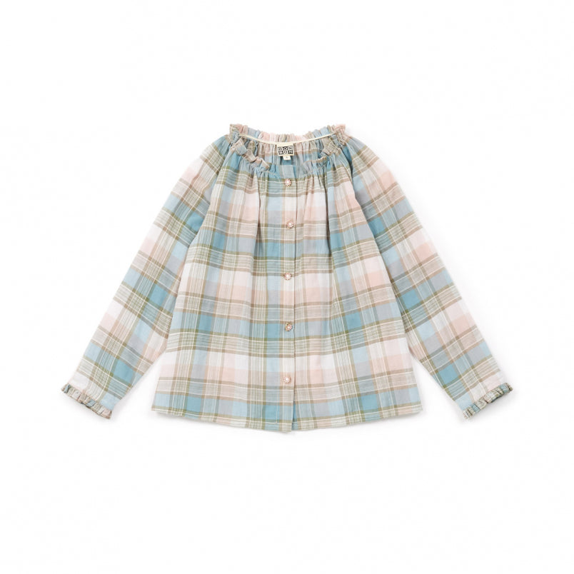 Girls Multicolor Check Cotton Top