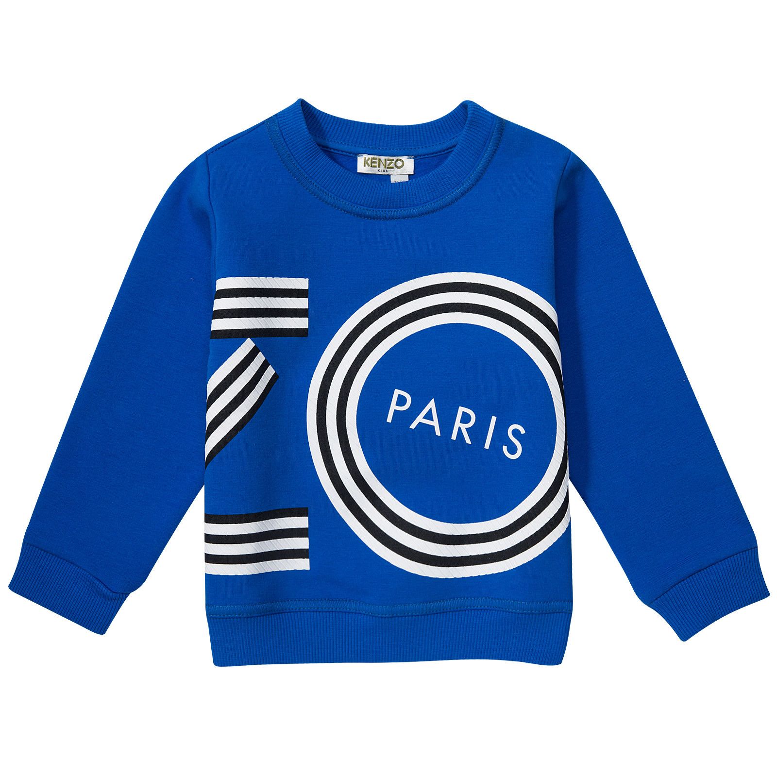 Boys&Girls Blue Printed Logo Sweatshirt - CÉMAROSE | Children's Fashion Store - 1