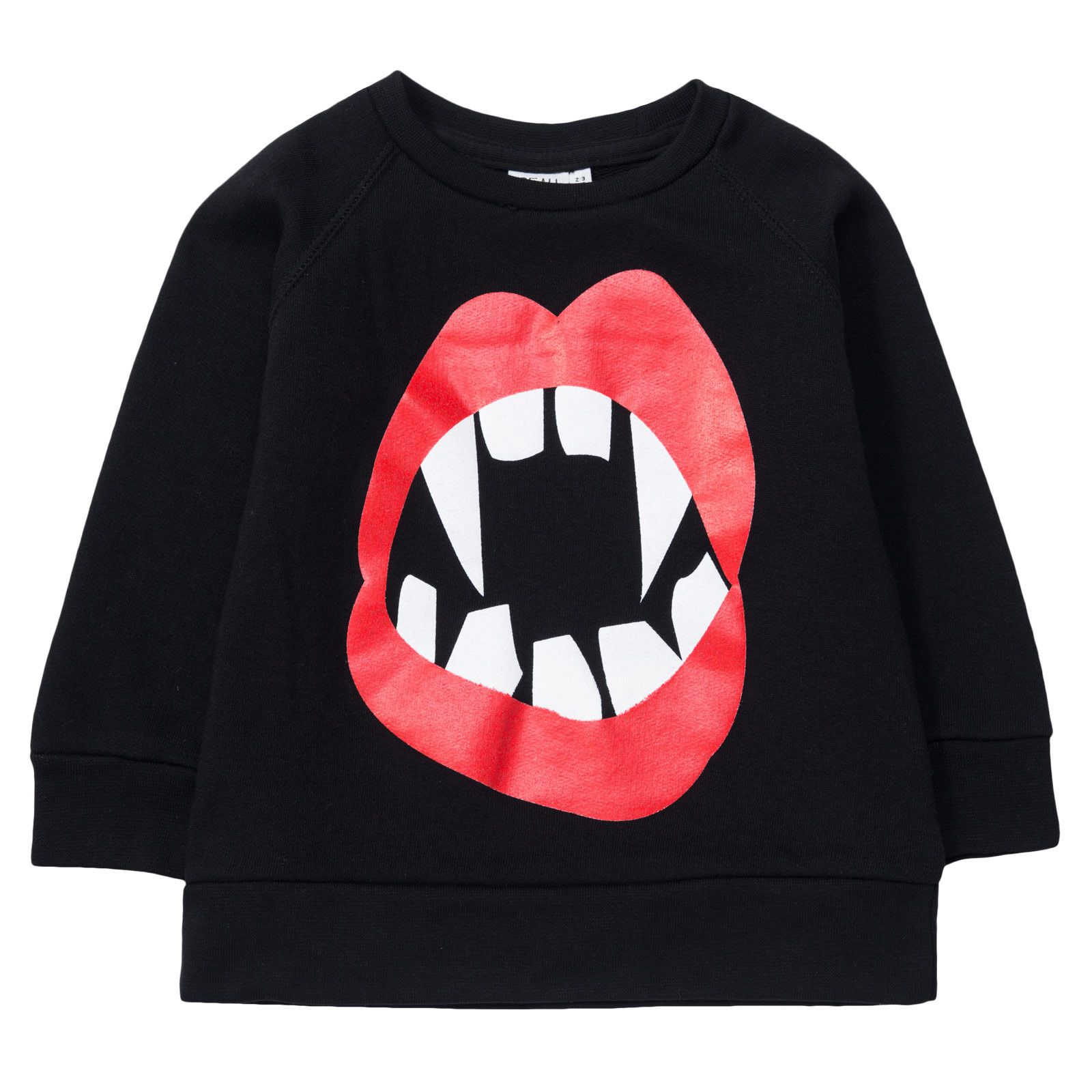 Boys&Girls Black Mouth Printed Logo Sweatshirt - CÉMAROSE | Children's Fashion Store - 1