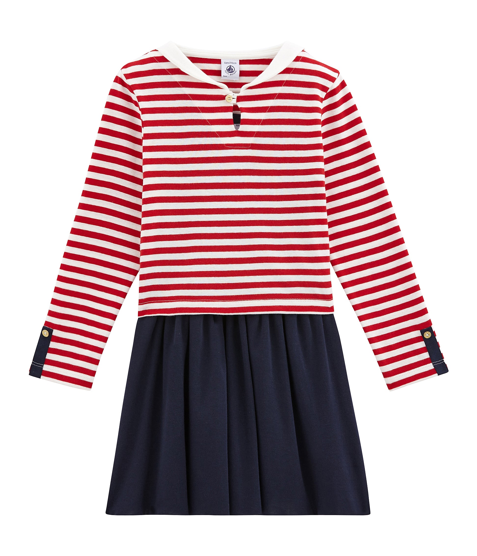 Girls Black & Red Stripes Dress