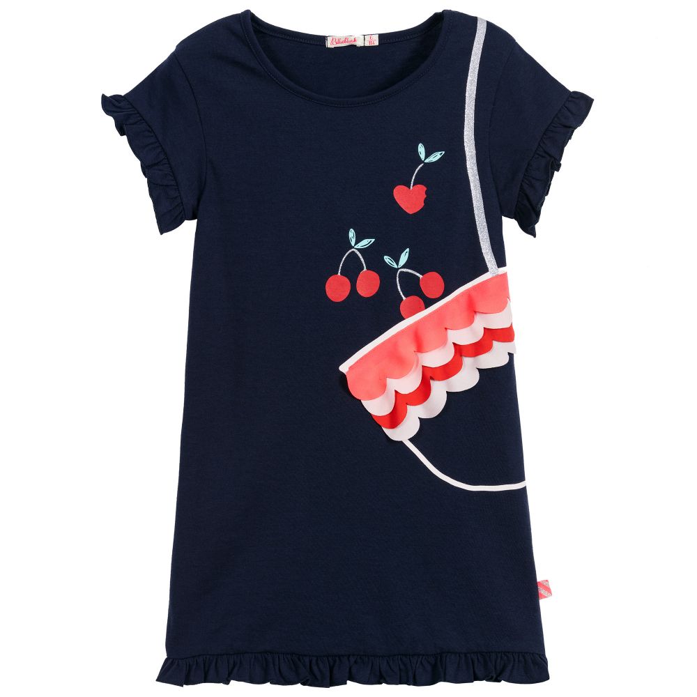 Girls Navy Pattern Dress