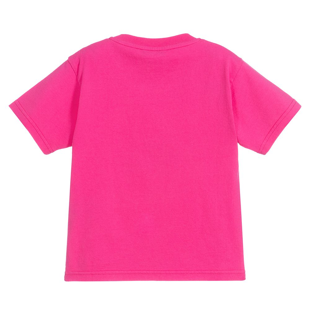 Girls Pink Logo Cotton T-shirt