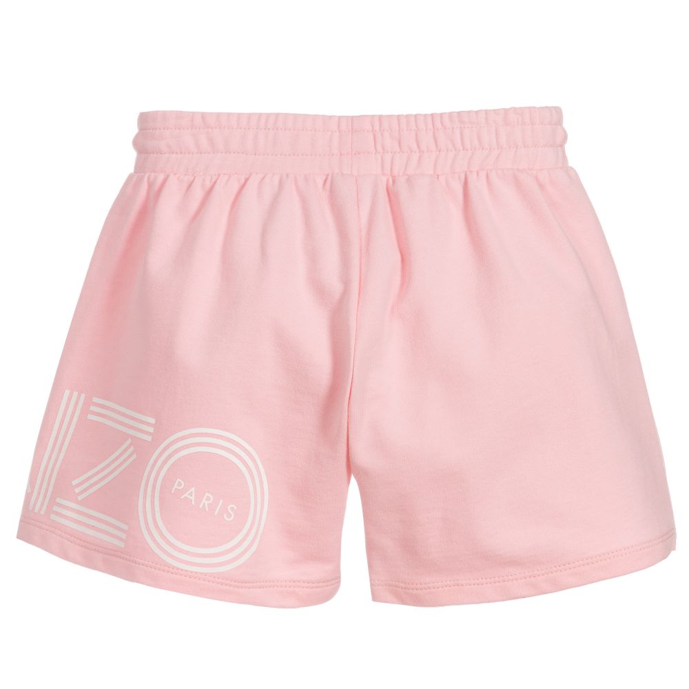 Girls Pink Logo Cotton Shorts