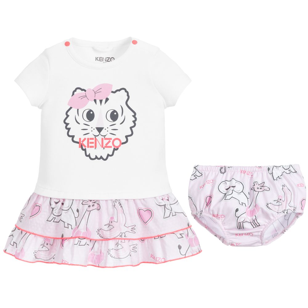 Baby Girls White Cotton Dress