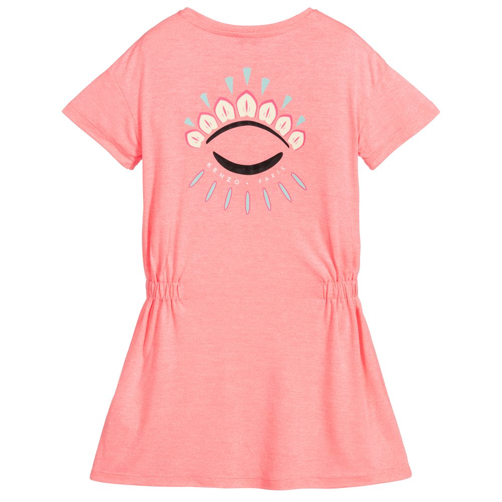 Girls Pink Eye Print Dress
