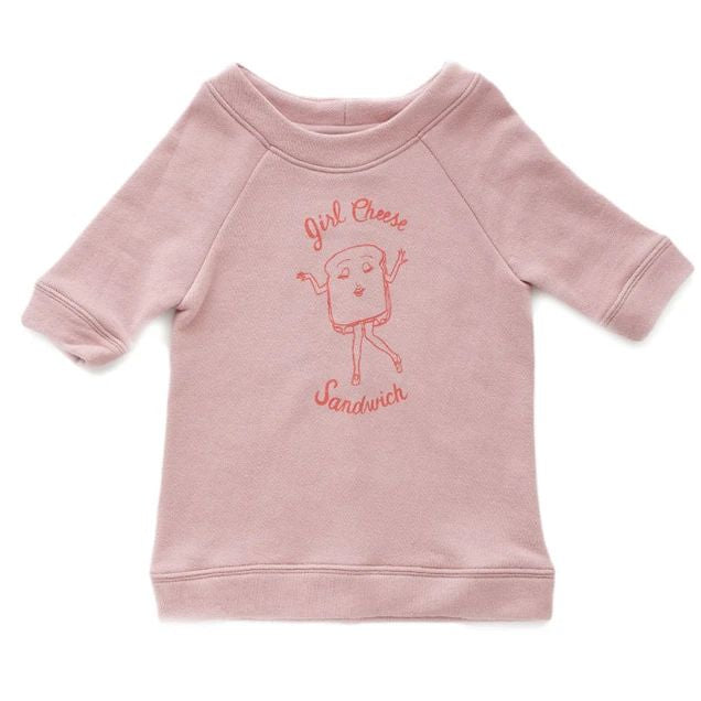 Girls Mauve Cotton Sweatshirt Dress