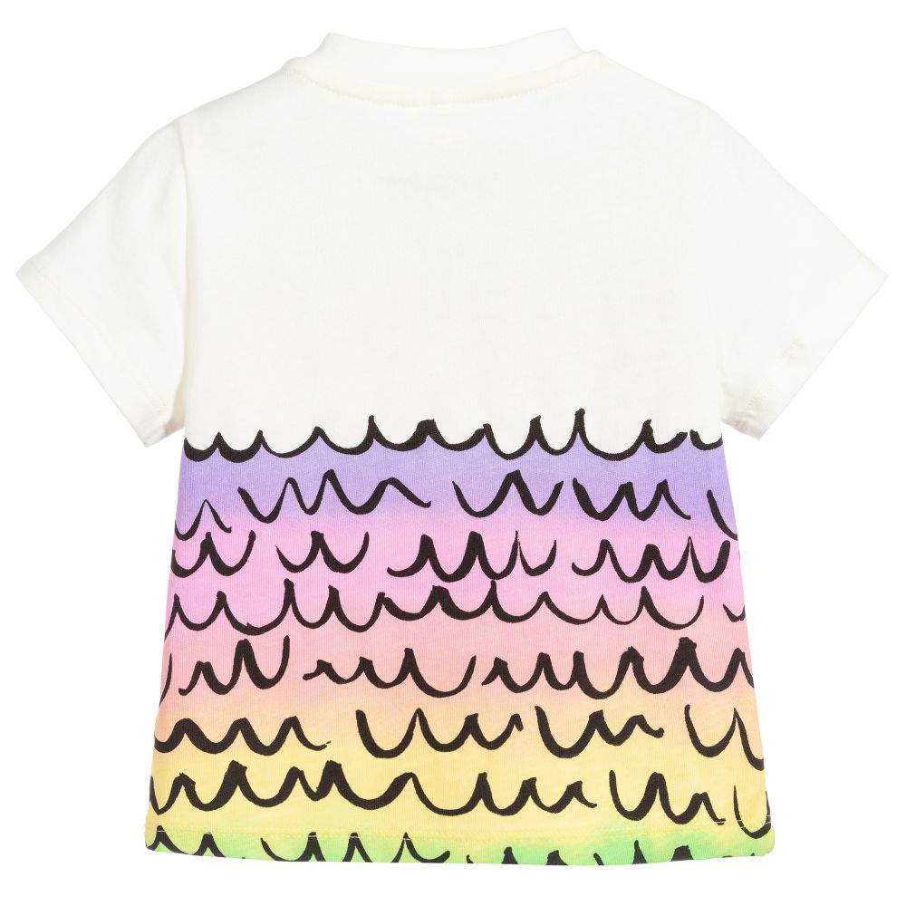 Baby Girls White Cotton T-shirt