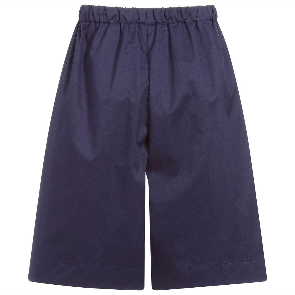 Girls Navy Blue Cotton Trousers