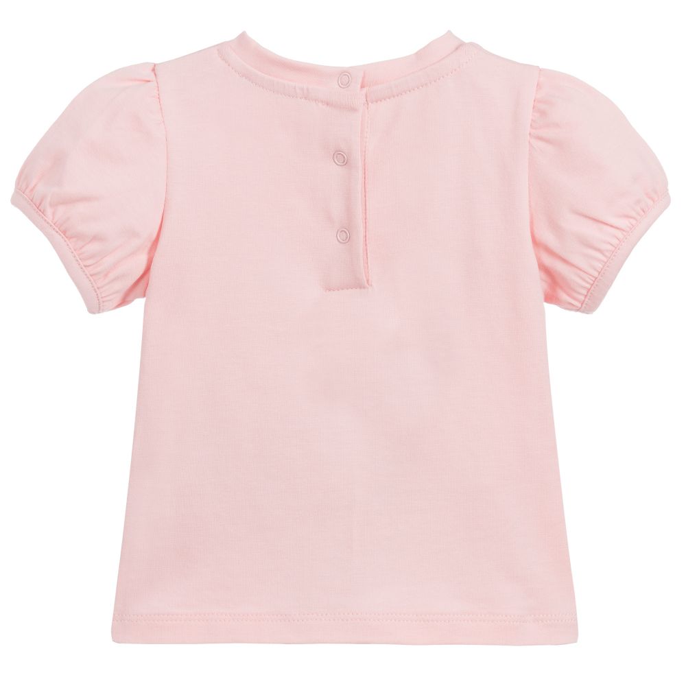 Baby Girls Pink Logo Cotton T-shirt